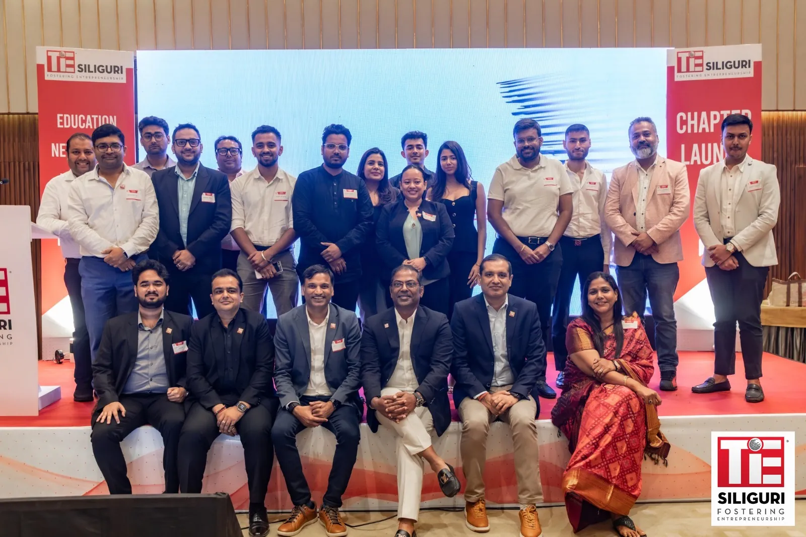 TiE Siliguri chapter launch on stage, 30 July 2025